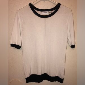 Calvin Klein Women’s Short Sleeve Sweater Top Blouse